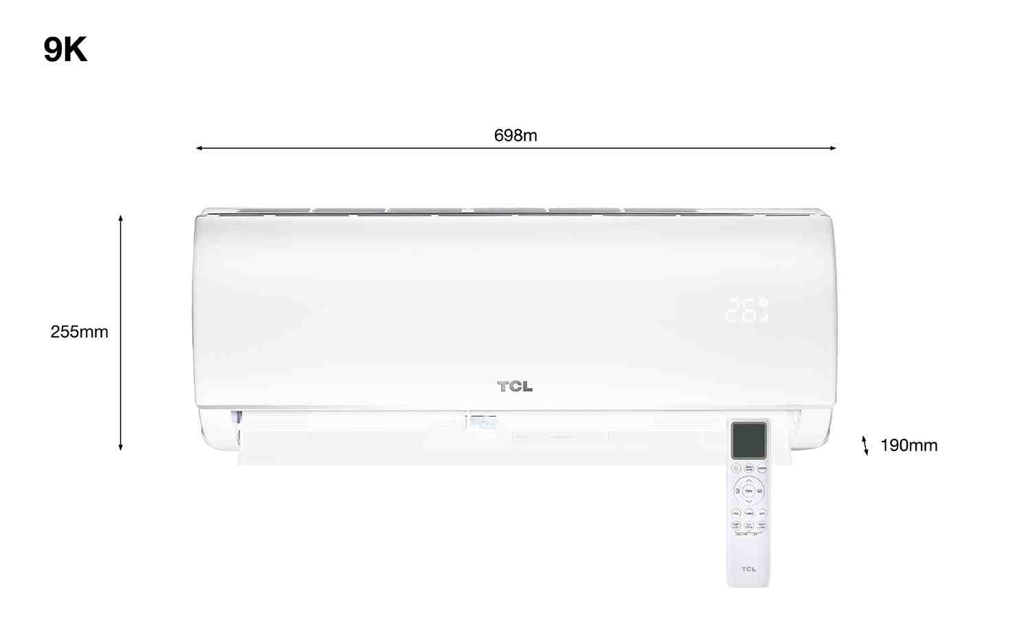 TCL Elite TCE-09ELT/XA41 2,6 kW oldalfali split klíma szett